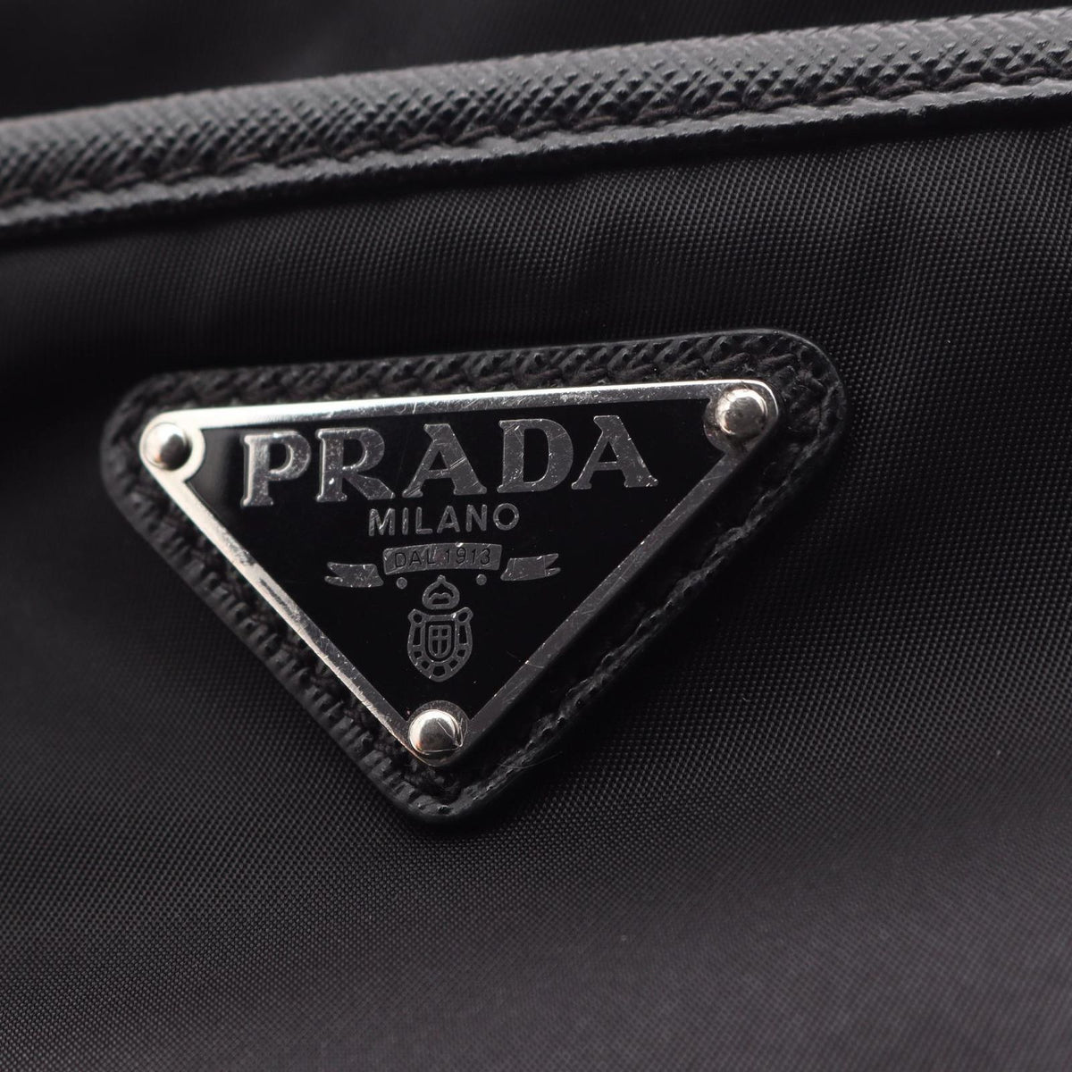 Prada Shoulder Bag Re-Nylon Tessuto Saffiano Black Nylon Leather Triangle Logo — view 5