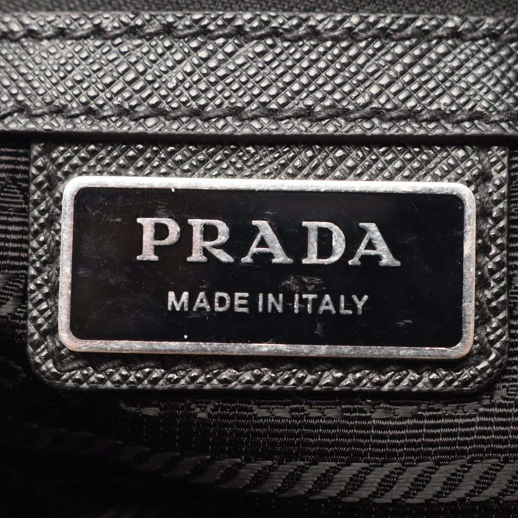 Prada Shoulder Bag Re-Nylon Tessuto Saffiano Black Nylon Leather Triangle Logo — view 4