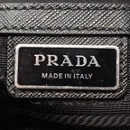 Prada Shoulder Bag Re-Nylon Tessuto Saffiano Black Nylon Leather Triangle Logo — view 4