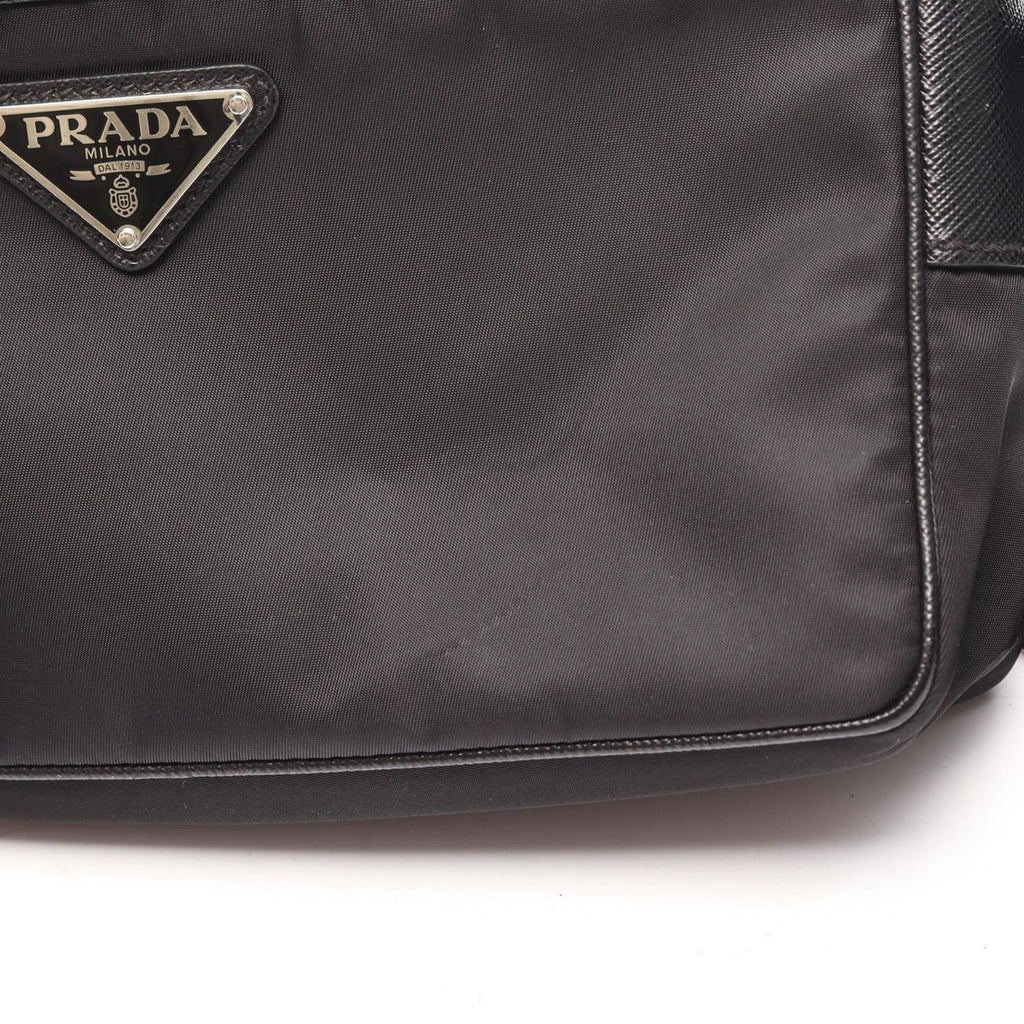 Prada Shoulder Bag Re-Nylon Tessuto Saffiano Black Nylon Leather Triangle Logo — view 6