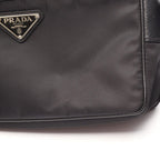 Prada Shoulder Bag Re-Nylon Tessuto Saffiano Black Nylon Leather Triangle Logo — view 6