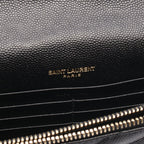 Saint Laurent Shoulder Bag Cassandra Envelope Black Leather Matelasse Chain — view 4