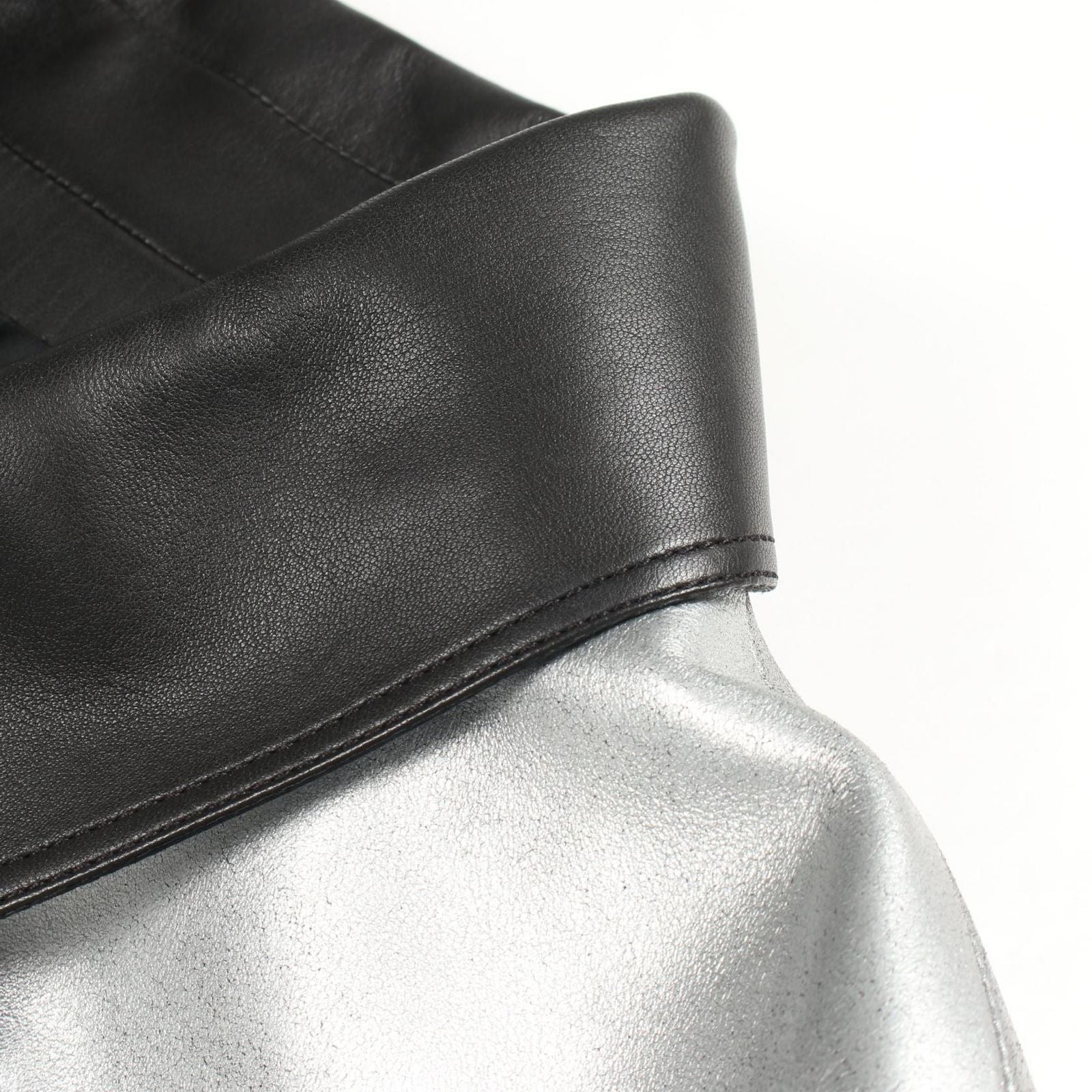 Chanel Leather Jacket CC Logo Button Metallic Cles the — view 7