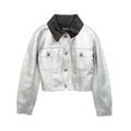 Chanel Leather Jacket CC Logo Button Metallic Cles the