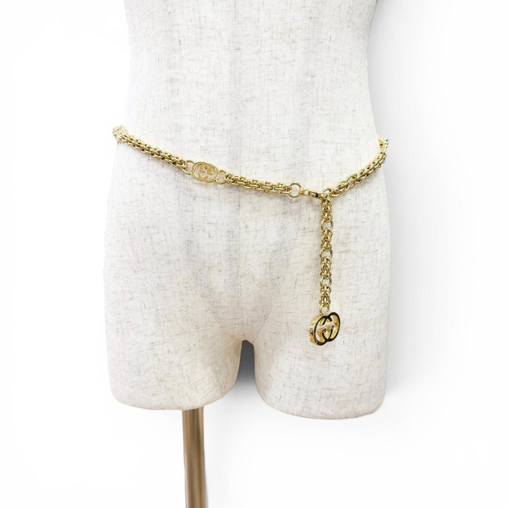 Gucci Vintage Interlocking G Chain Belt Gold 70 — view 2
