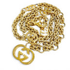 Gucci Vintage Interlocking G Chain Belt Gold 70