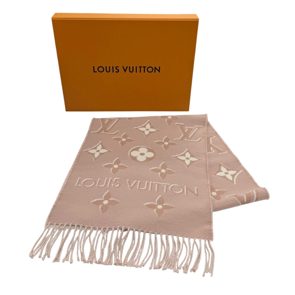 Louis Vuitton LV Essential Shine Wool Silk Blend Rose Scarf 170 34 — view 2