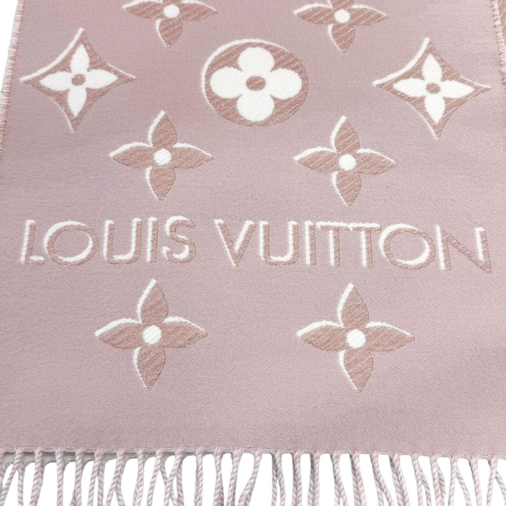 Louis Vuitton LV Essential Shine Wool Silk Blend Rose Scarf 170 34 — view 7