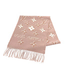 Louis Vuitton LV Essential Shine Wool Silk Blend Rose Scarf 170 34