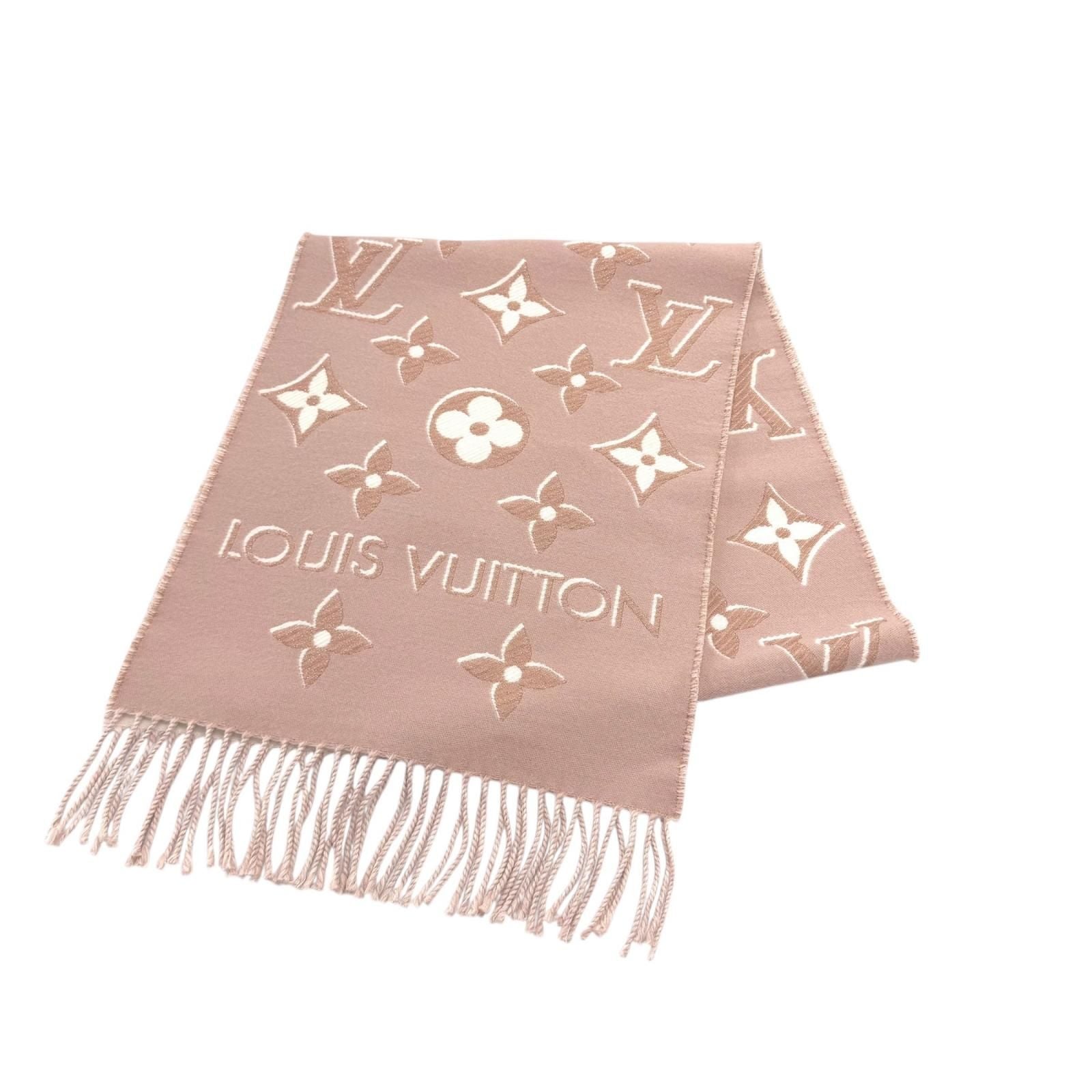 Louis Vuitton LV Essential Shine Wool Silk Blend Rose Scarf 170 34