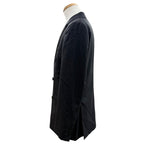 Hermes 92% Wool Peak Lapel Double Breasted Terre Jacket Dark Gray 48 — view 3