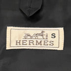 Hermes 92% Wool Peak Lapel Double Breasted Terre Jacket Dark Gray 48 — view 7