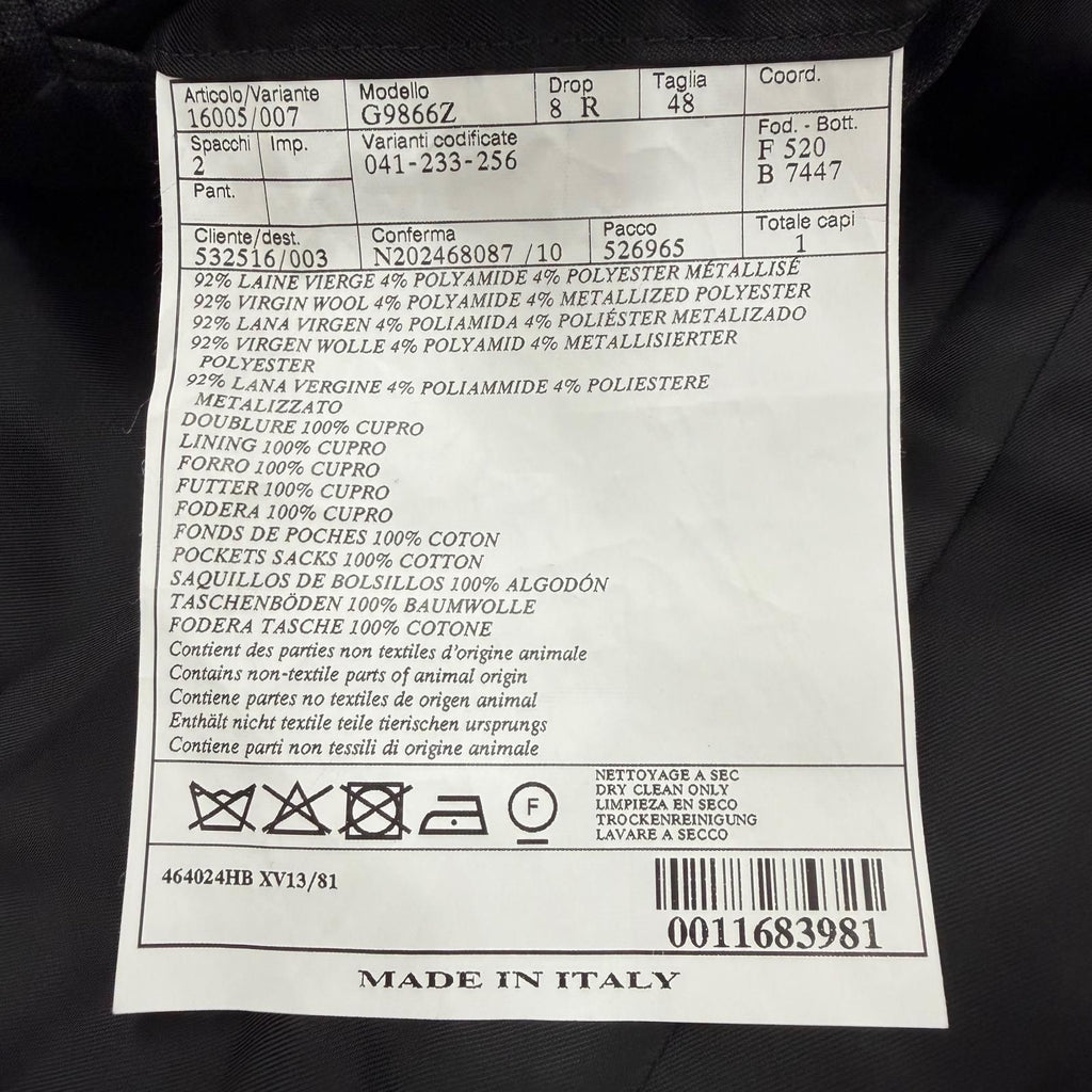 Hermes 92% Wool Peak Lapel Double Breasted Terre Jacket Dark Gray 48 — view 8