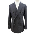 Hermes 92% Wool Peak Lapel Double Breasted Terre Jacket Dark Gray 48