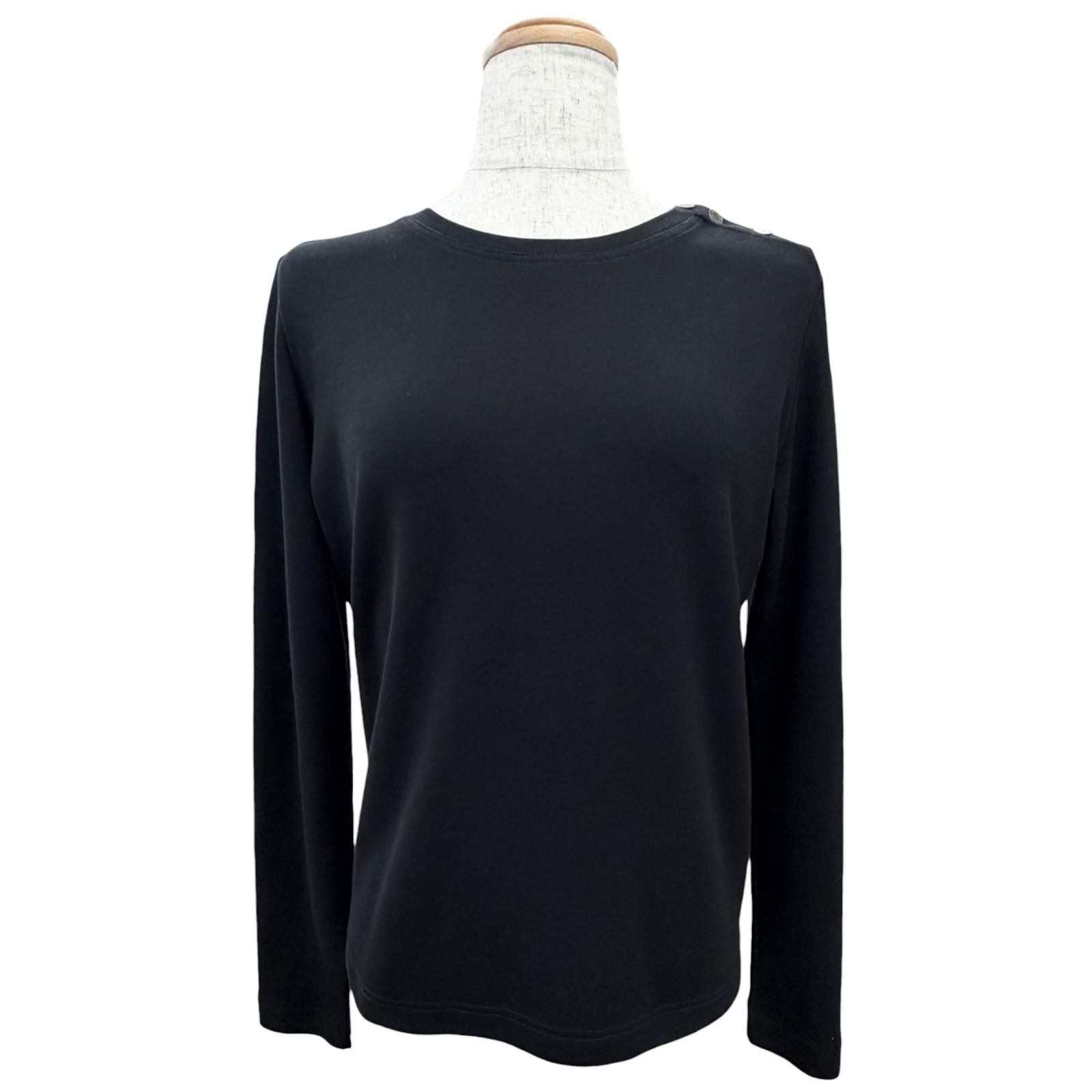Hermes Cotton Martin Margiela Era Series Button Crew Neck Long Sleeve T-Shirt