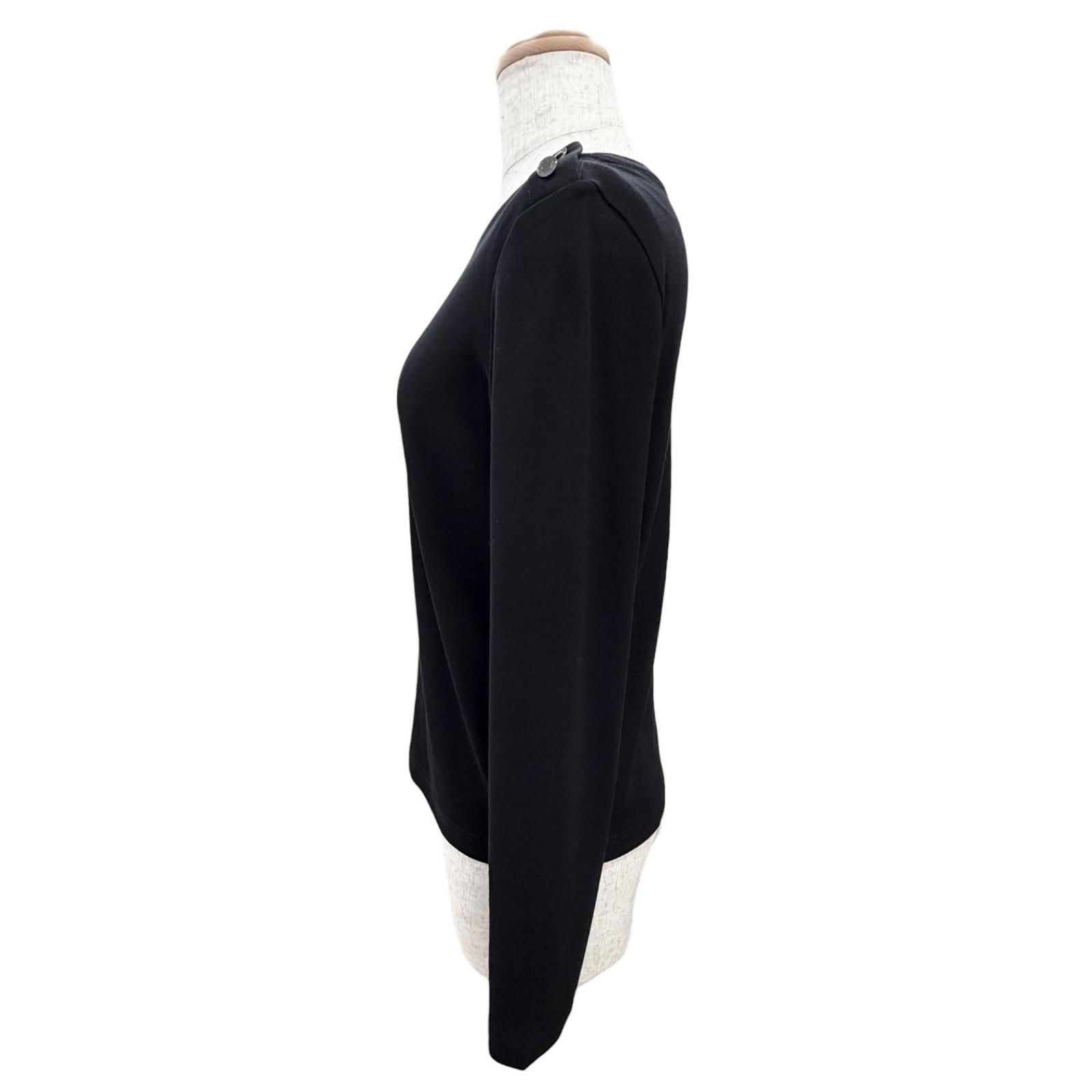 Hermes Cotton Martin Margiela Era Series Button Crew Neck Long Sleeve T-Shirt — view 3