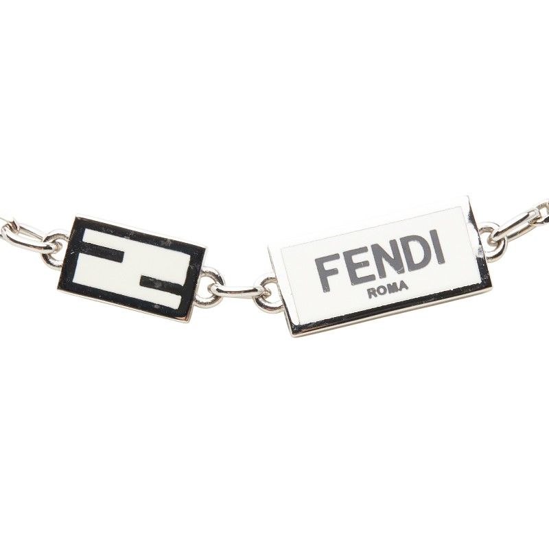 Fendi Logo Plate Necklace Metal — view 3