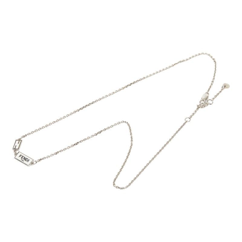 Fendi Logo Plate Necklace Metal — view 2