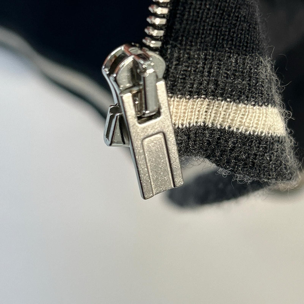 Hermes Black Cashmere 100 Zip Cardigan XL — view 6