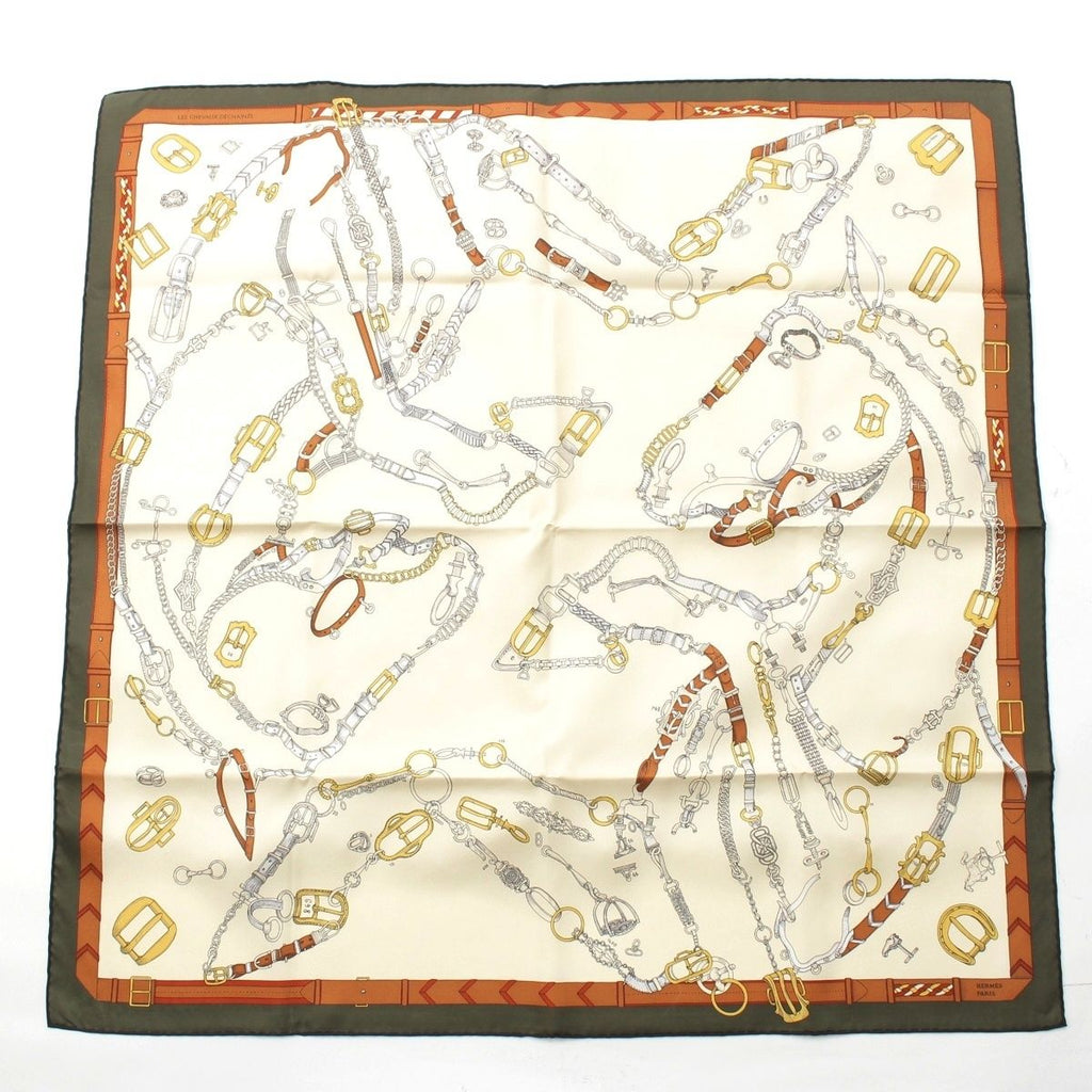 Hermes Carre 90 Chevaux Dechaines Silk Scarf Multicolor