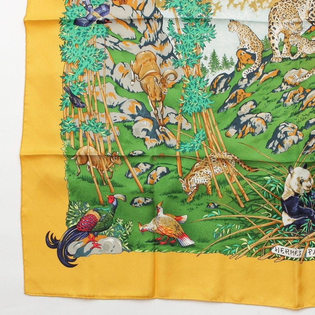 Hermes Carre 90 Sichuan Silk Scarf Yellow — view 4