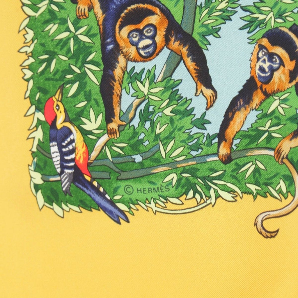 Hermes Carre 90 Sichuan Silk Scarf Yellow — view 8