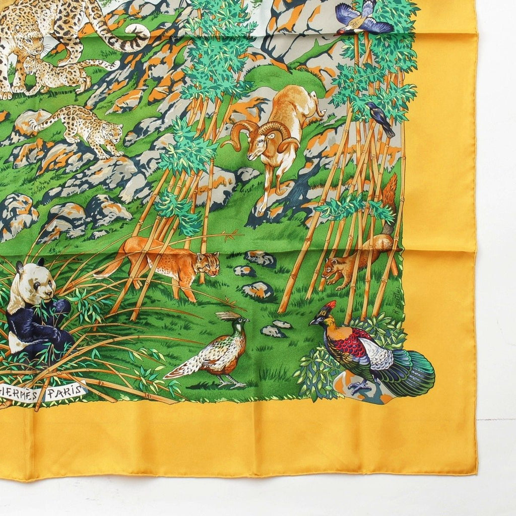 Hermes Carre 90 Sichuan Silk Scarf Yellow — view 5