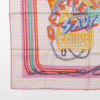 Hermes Carre 70 Cheval Oscope Neon Chevaloscope Pointier Silk Scarf White — view 4