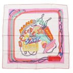 Hermes Carre 70 Cheval Oscope Neon Chevaloscope Pointier Silk Scarf White
