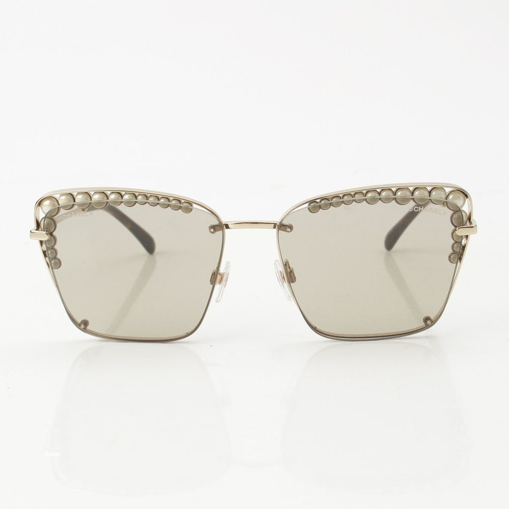 Chanel Pearl Sunglasses Eyewear 57 16 Brown — view 2