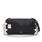 Louis Vuitton Shoulder Bag Slim Trunk Black Cuffleather Silver