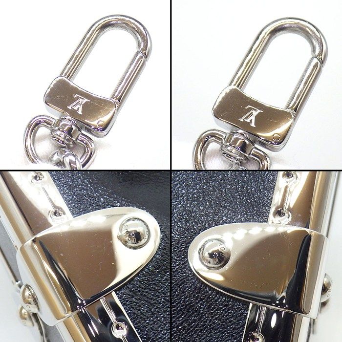 Louis Vuitton Shoulder Bag Slim Trunk Black Cuffleather Silver — view 7