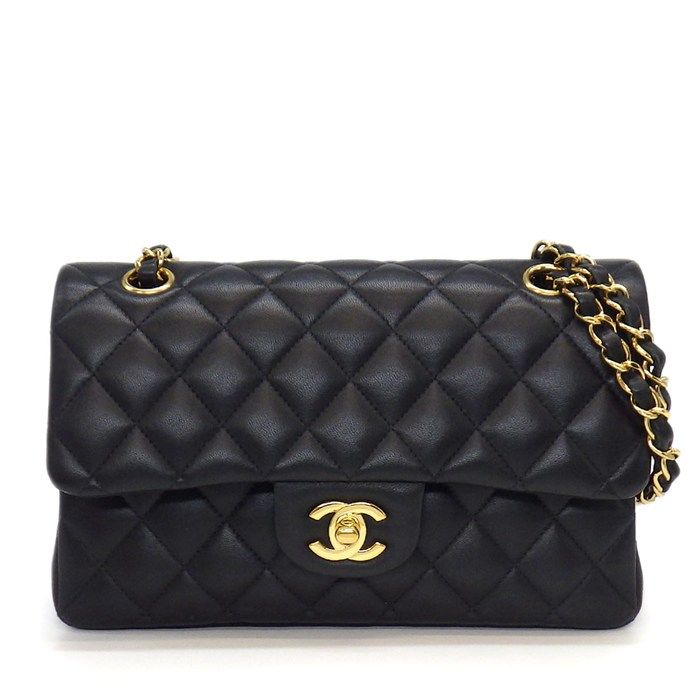 Chanel Shoulder Bag Quilted 23 Classic Small Onwards Black Lambskin