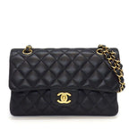 Chanel Shoulder Bag Quilted 23 Classic Small Onwards Black Lambskin