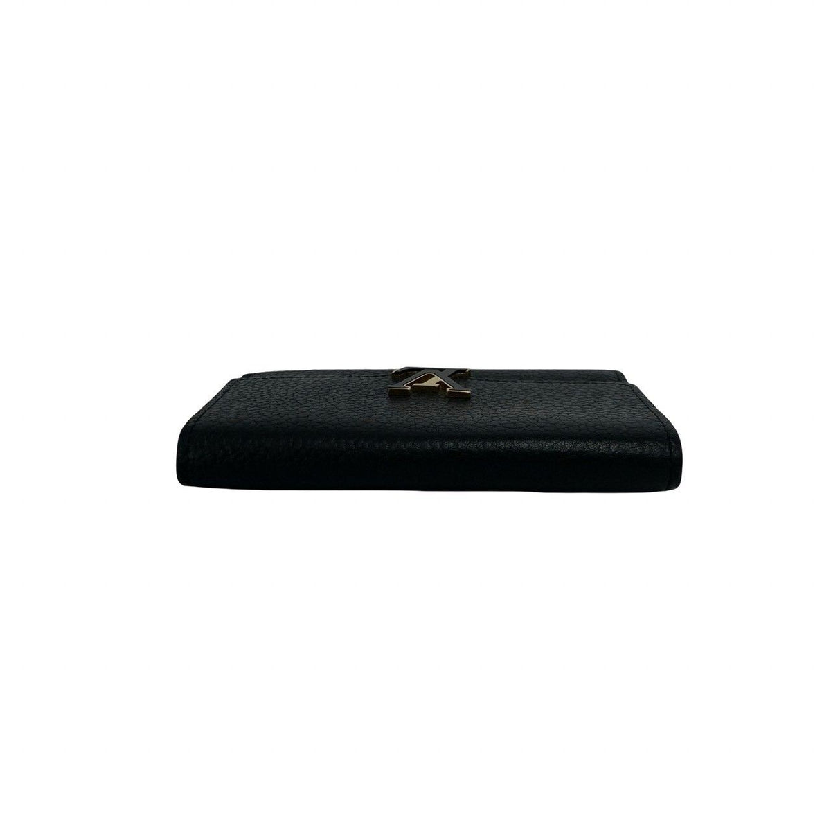 Louis Vuitton Portefeuille Capucines Compact Leather Trifold Wallet Black Pink — view 3