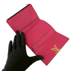 Louis Vuitton Portefeuille Capucines Compact Leather Trifold Wallet Black Pink — view 7