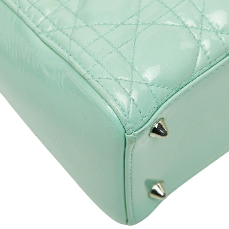 Dior Cannage Lady Dior 2-Way Shoulder Bag Mint Green Patent Leather — view 4