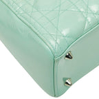 Dior Cannage Lady Dior 2-Way Shoulder Bag Mint Green Patent Leather — view 4