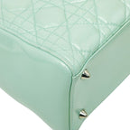 Dior Cannage Lady Dior 2-Way Shoulder Bag Mint Green Patent Leather — view 7