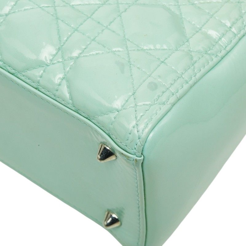Dior Cannage Lady Dior 2-Way Shoulder Bag Mint Green Patent Leather — view 5