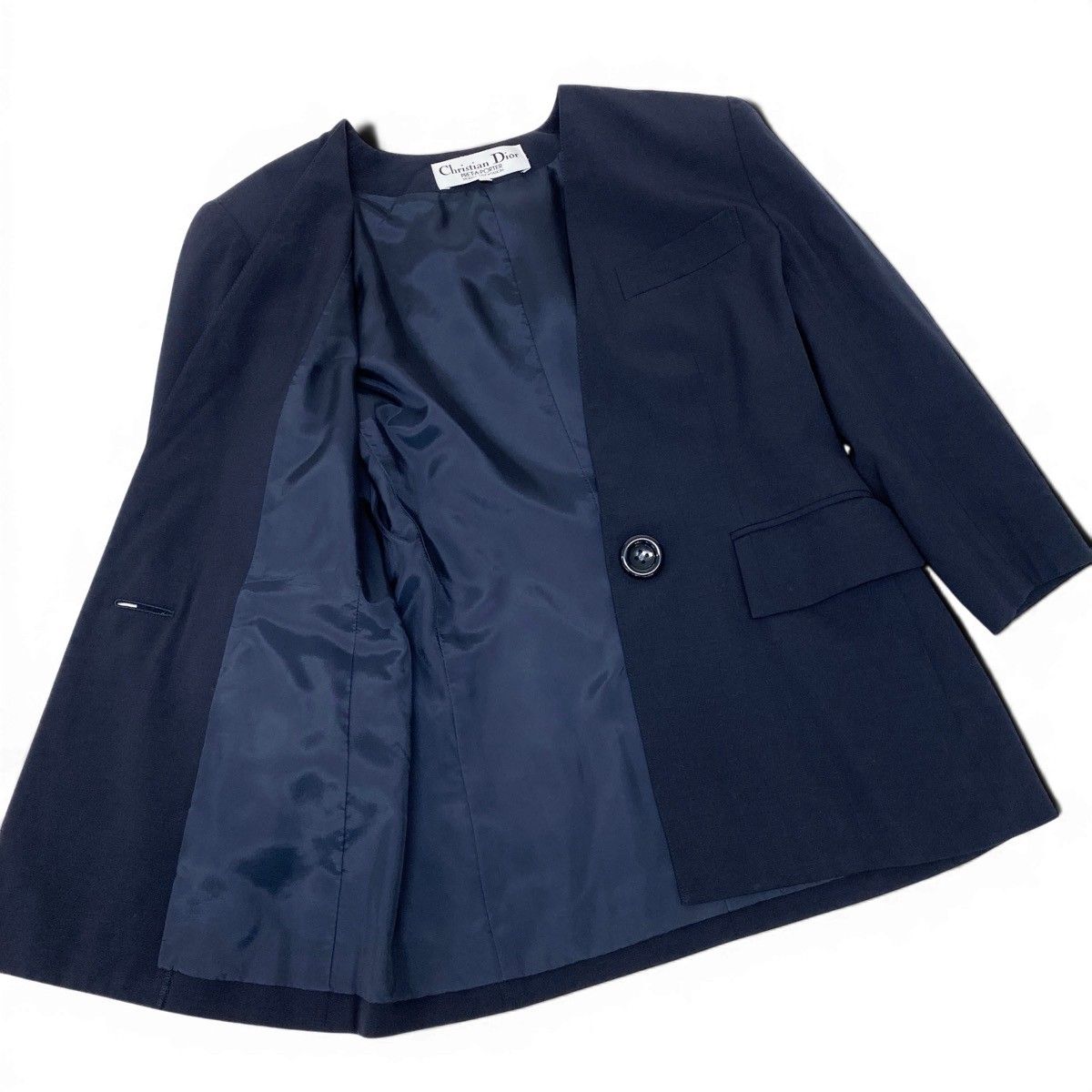 Dior Set Skirt Suit Color Jacket Tight 9 Navy — view 6