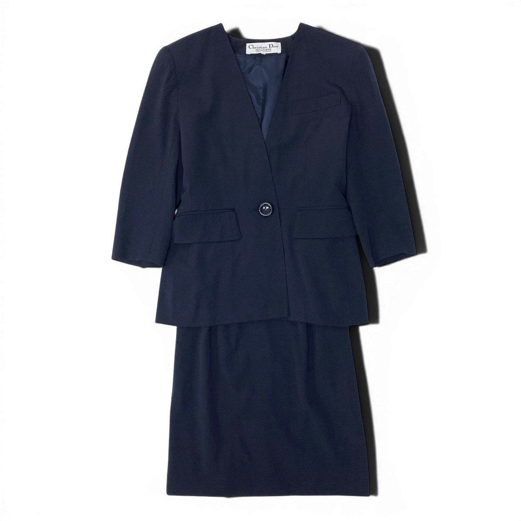 Dior Set Skirt Suit Color Jacket Tight 9 Navy — view 2