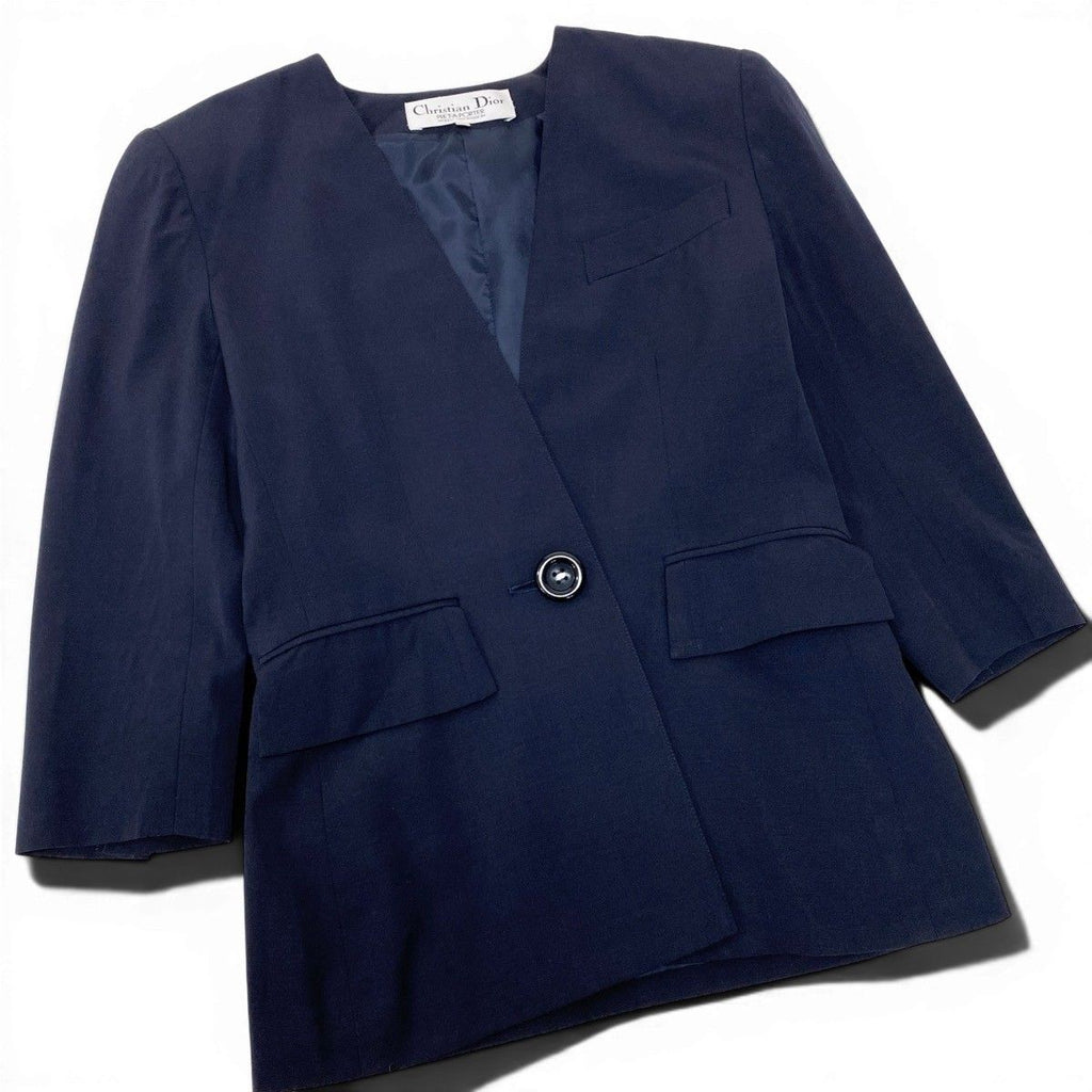 Dior Set Skirt Suit Color Jacket Tight 9 Navy — view 3