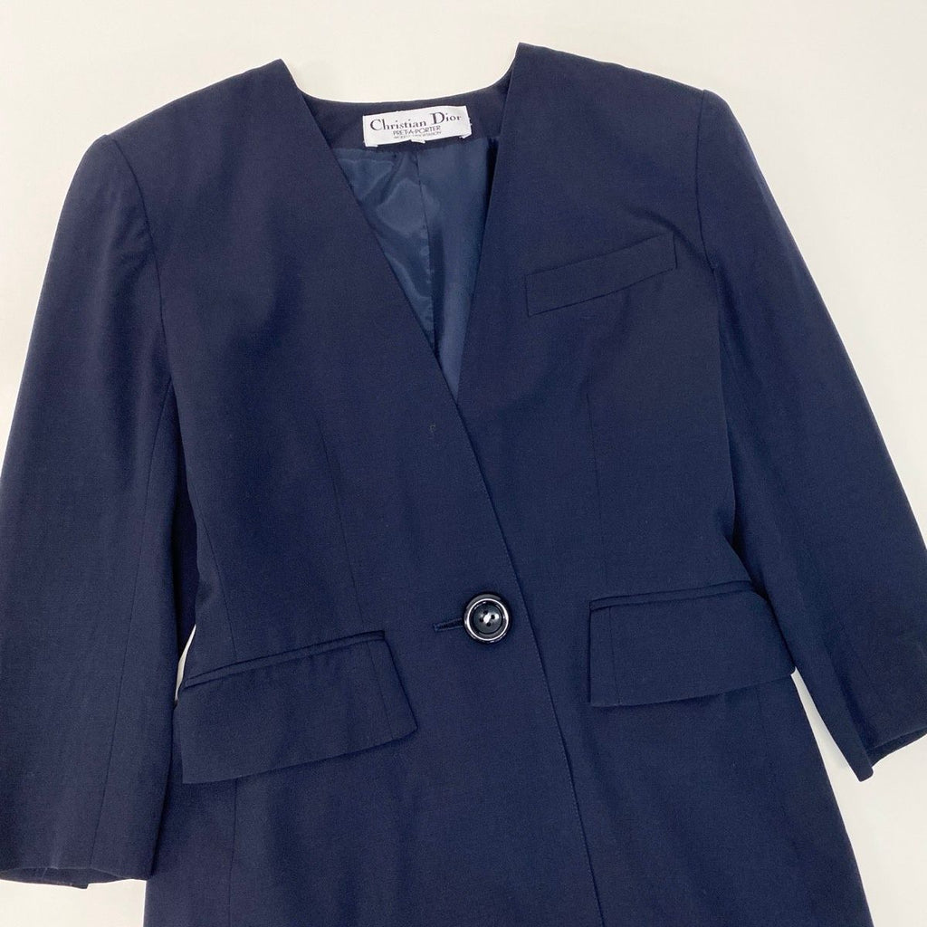 Dior Set Skirt Suit Color Jacket Tight 9 Navy — view 4