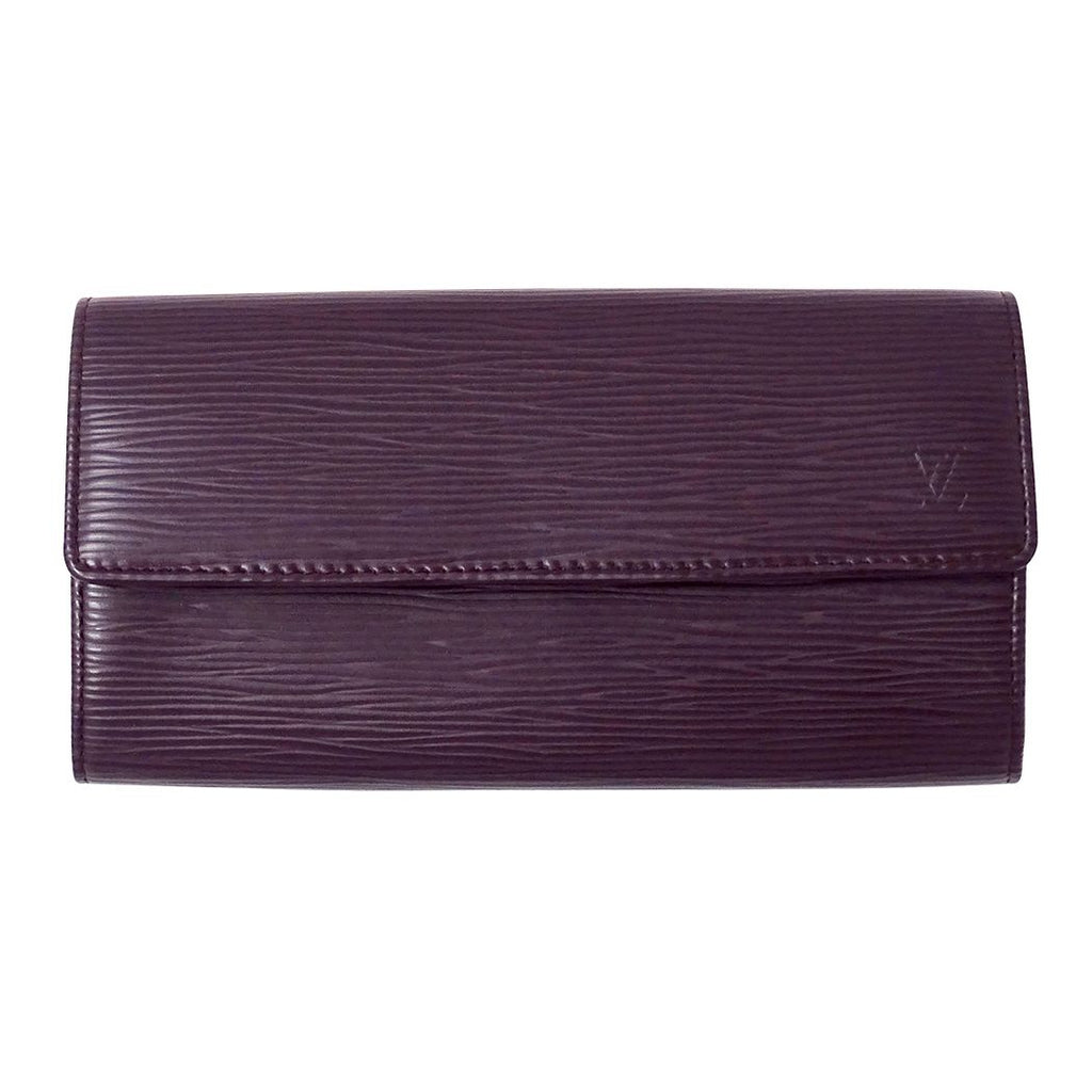 Louis Vuitton Wallet Epi Portefeuille Sarah Cassis Purple