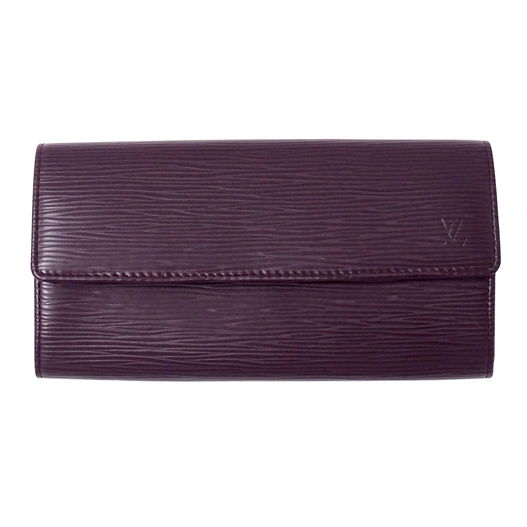 Louis Vuitton Wallet Epi Portefeuille Sarah Cassis Purple