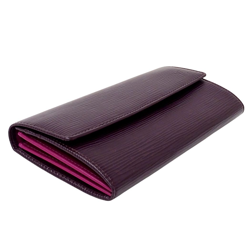 Louis Vuitton Wallet Epi Portefeuille Sarah Cassis Purple — view 3