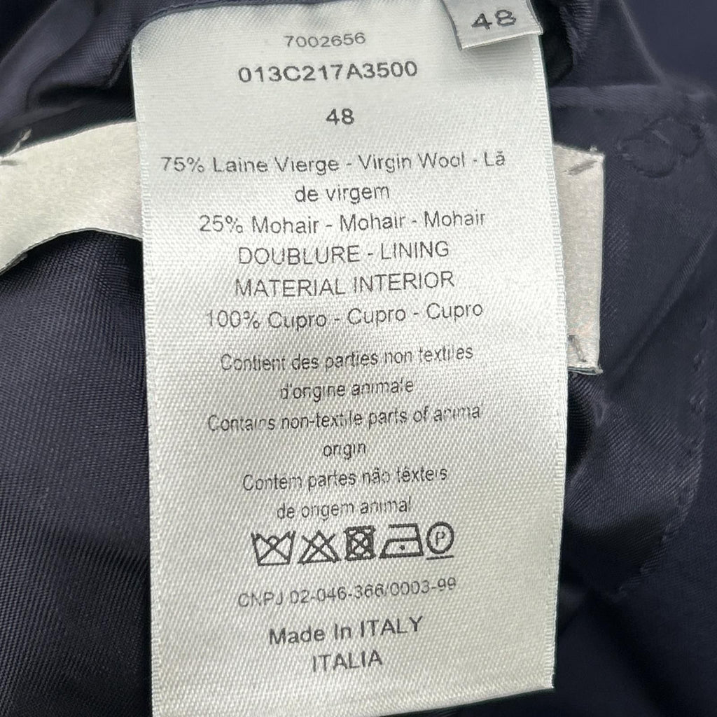 Dior Navy Arm Saddle Pocket Wool Mohair Tailored Jacket 48 — view 5