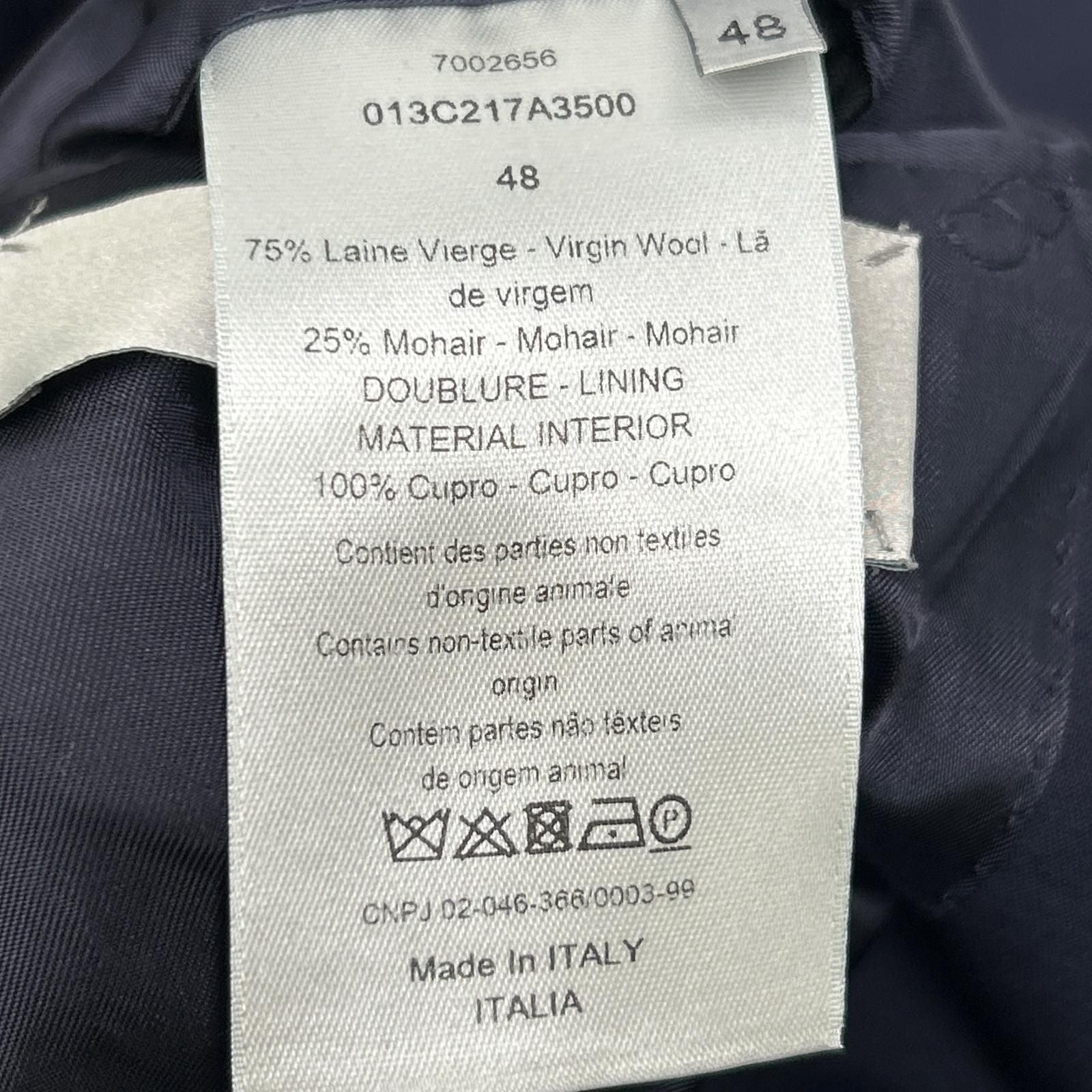 Dior Navy Arm Saddle Pocket Wool Mohair Tailored Jacket 48 — view 5