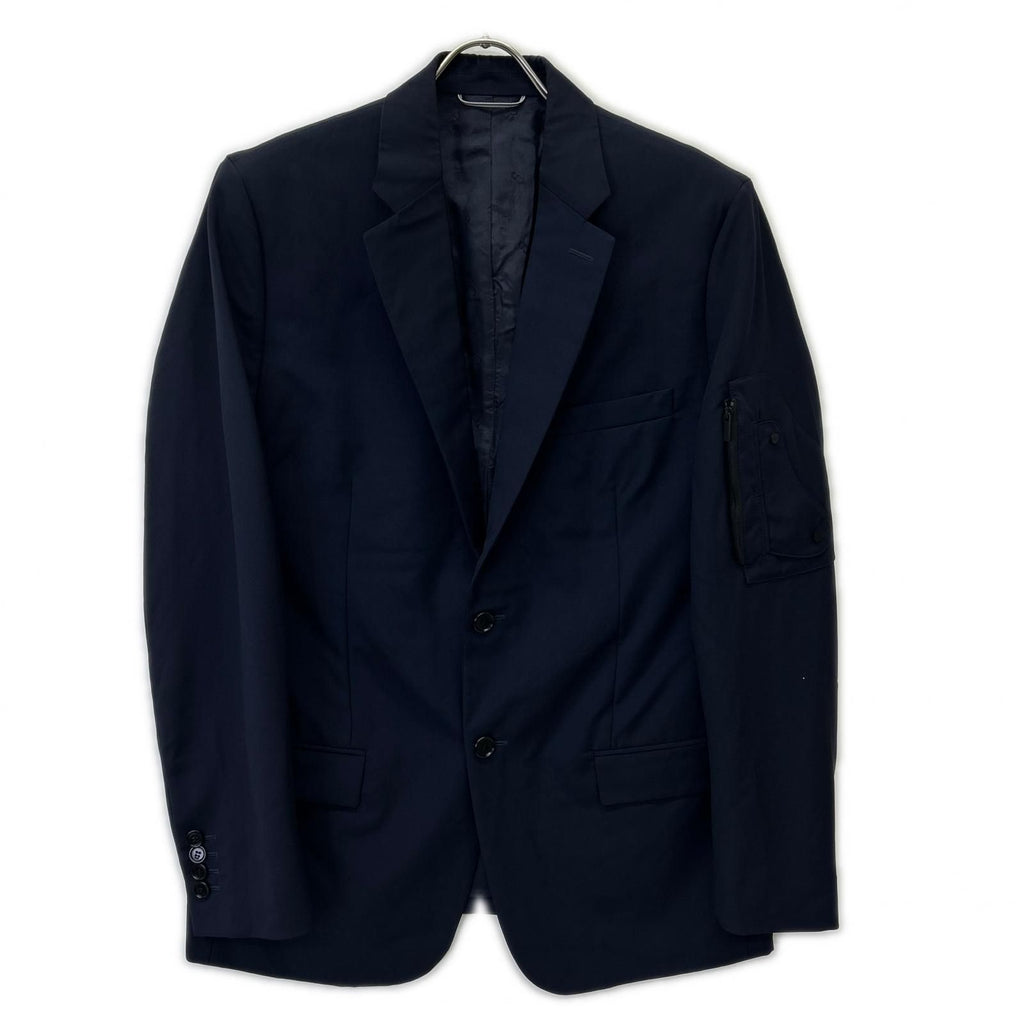 Dior Navy Arm Saddle Pocket Wool Mohair Tailored Jacket 48